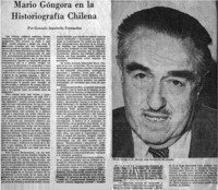 Mario Góngora en la historiagrafía chilena