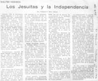 Los jesuitas y la independencia