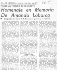 Homenaje en memoria de Amanda Labarca.
