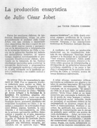 La producción ensayística de Julio César Jobet