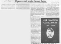 Vigencia del poeta Gómez Rojas  [artículo] Marino Muñoz Lagos.