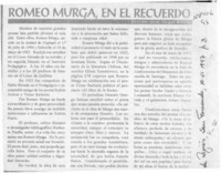 Romeo Murga en el recuerdo  [artículo] José Vargas Badilla.