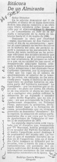Bitácora de un almirante  [artículo] Rodrigo García Márquez.