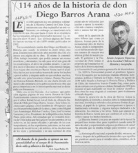 114 años de la historia de don Diego Barros Arana  [artículo] Zenón Jorquera Figueroa.