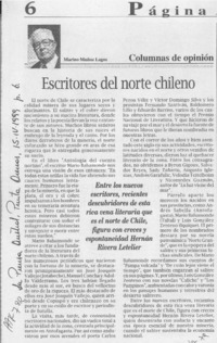 Escritores del norte chileno  [artículo] Marino Muñoz Lagos.