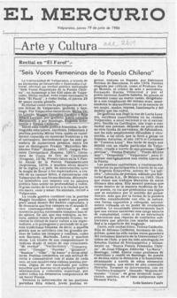 "Seis voces femeninas de la poesía chilena"