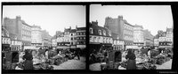 Mercado en plaza, Boulogne sur Mer, Francia, mayo, 1907