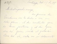 [Tarjeta] 1959 noviembre 19, Santiago, [Chile] [a] Joaquín Edwards Bello