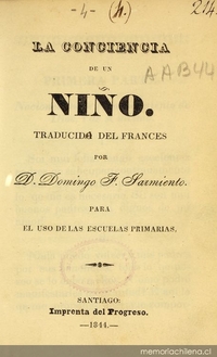 Portada de La conciencia de un niño, 1844