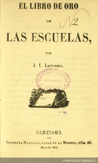 Portada de El Libro de oro de las escuelas, 1862 Portada de El Libro de oro de las escuelas, 1862