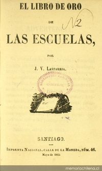 Portada de El Libro de oro de las escuelas, 1862