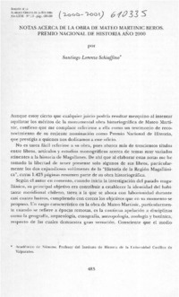 Notas acerca de la obra de Mateo Martinic Beros, Premio Nacional de Historia año 2000