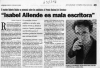 "Isabel Allende es mala escritora"  [artículo] Andrés Gómez B.