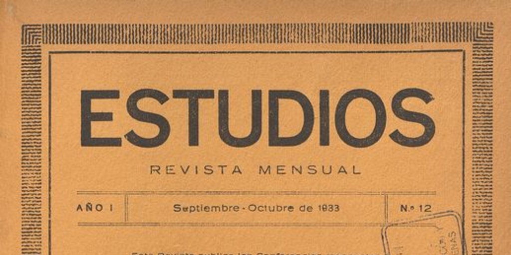 Estudios: número 12, septiembre-octubre de 1933