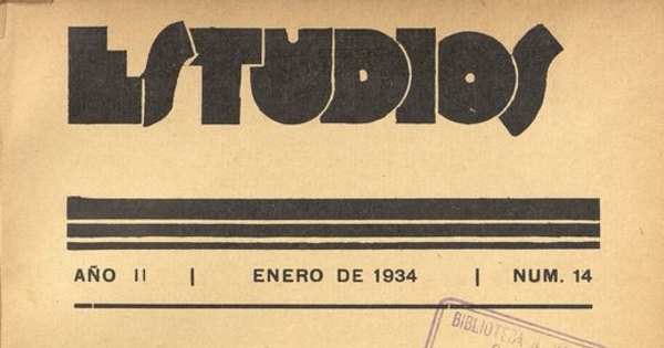 Estudios: número 14, enero de 1934