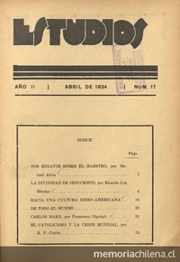 Estudios: número 17, abril de 1934