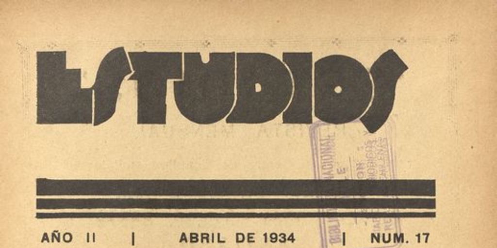 Estudios: número 17, abril de 1934