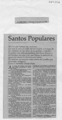 Santos populares  [artículo] Eliana Pattillo B.