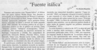 "Fuente itálica"  [artículo] Ramón Riquelme.