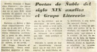 Poetas de Ñuble del siglo XIX analiza el grupo literario.