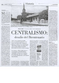 Centralismo, desafío del Bicentenario