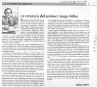 La renuncia del profesor Jorge Millas
