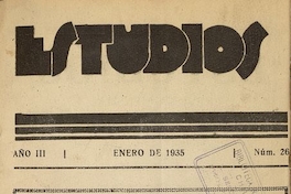 Estudios: número 26, enero de 1935