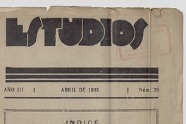 Estudios: número 29, abril de 1935