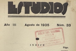 Estudios: número 33, agosto de 1935