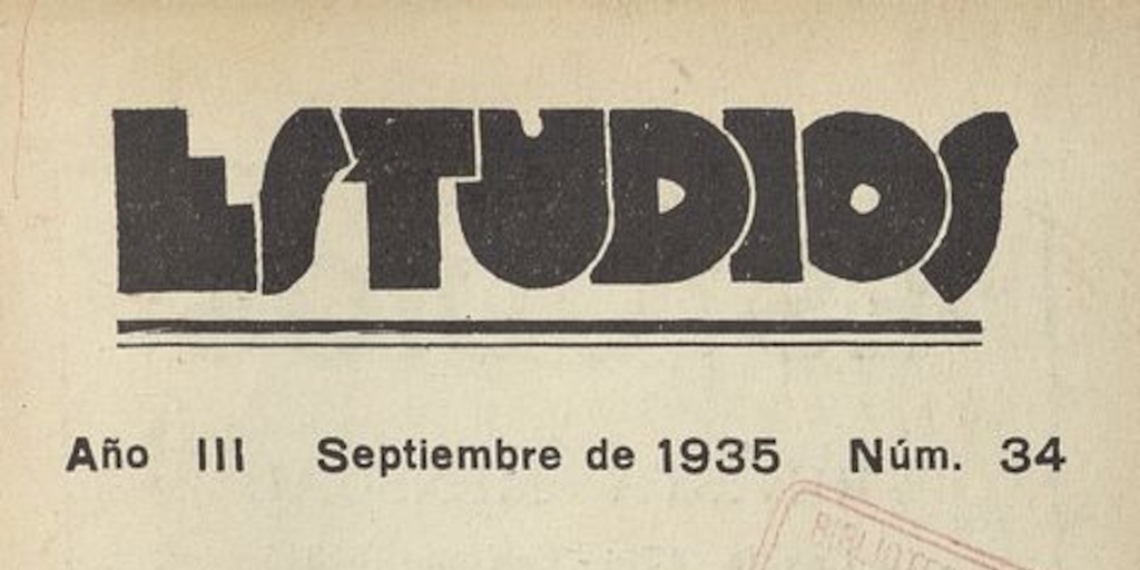 Estudios: número 34, septiembre de 1935