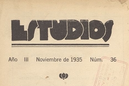 Estudios: número 36, noviembre de 1935