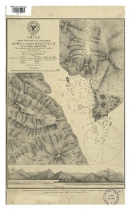 Abra i puerto Molyneux en el canal Concepción Chile : Costa occidental de Patagonia [material cartográfico] : Plano levantado por los Oficiales de la Corbeta "Chacabuco" ; bajo las órdenes del capitán de fragata Sr. Enrique M. Simpson.