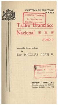 Teatro dramático nacional : tomo 1