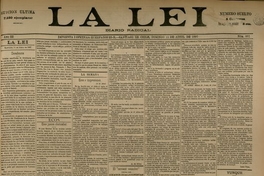 La Lei. Diario Radical. Año III, número 881, Santiago de Chile, domingo 11 de abril de 1897