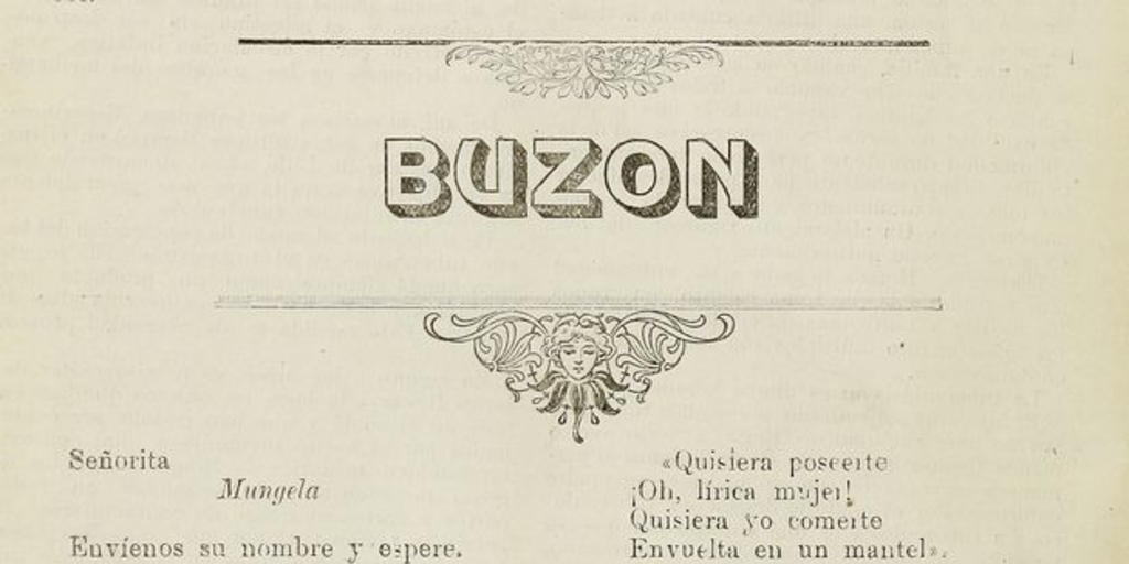 "Buzón", Penumbras, Tercera Época, N° 3, La Serena, 6 de julio de 1913, s/n.