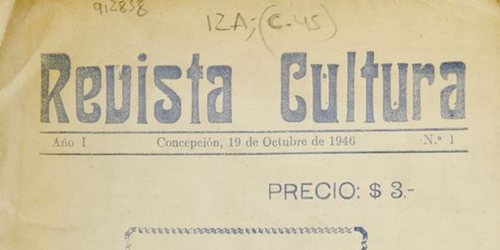 Portada dedicada a Gabriela Mistral en Revista Cultura del Liceo de Hombres de Concepción el año 1946.