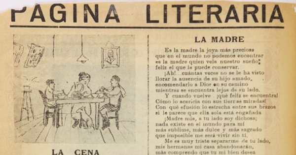 Página literaria en Andarín, Concepción, Año I, N° 4, 11 de julio de 1928 p. 2.