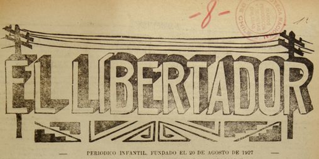 Portada El Libertador, Año VI, N° 21, Chillán, 20 de agosto de 1955, p.1.