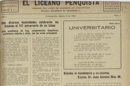 El Liceano penquista / Organo del Liceo de Hombres de Concepción.