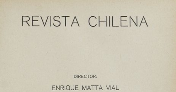Revista chilena : tomo V, número 15, 1918