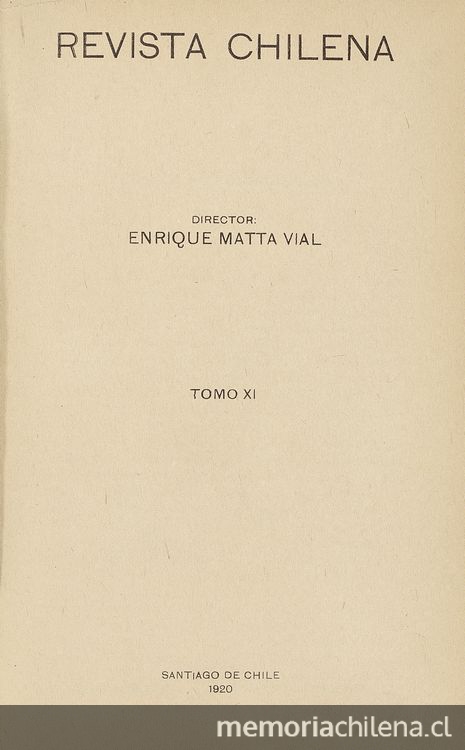 Revista chilena: tomo XI, número 36, 1920