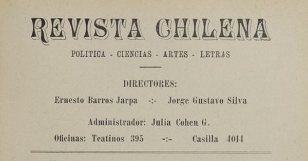 Revista chilena: año 10, número 73, marzo de 1926