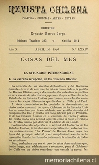Revista Chilena. Año 10, número 74, abril de 1926