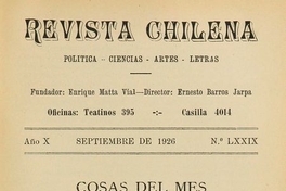 Revista chilena: año 10, número 79, septiembre de 1926