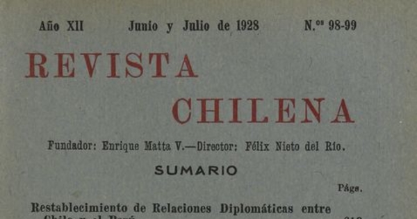 Revista chilena: año 12, números 98-99, junio-julio de 1928