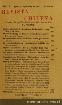 Revista Chilena. Año 12, número 100-101, agosto-septiembre de 1928