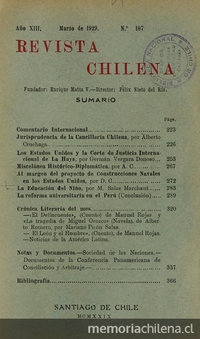 Revista chilena: año 13, número 107, marzo de 1929