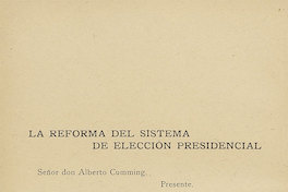 La reforma del sistema de elección presidencial