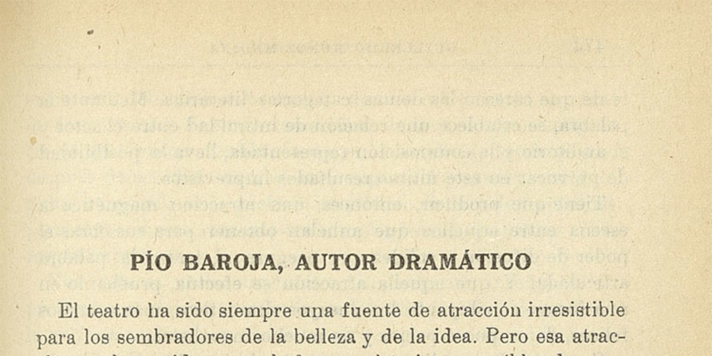 Pío Baroja, autor dramático