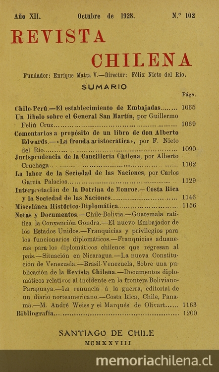 Comentarios a propósito de un libro de don Alberto Edwards: La fronda aristocrática